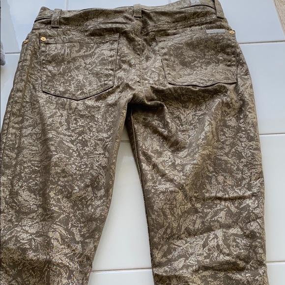 7 for All Mankind Brown & Gold Pants! Unique! 25! - Picture 6 of 7